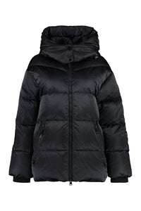 Hooded nylon down jacket